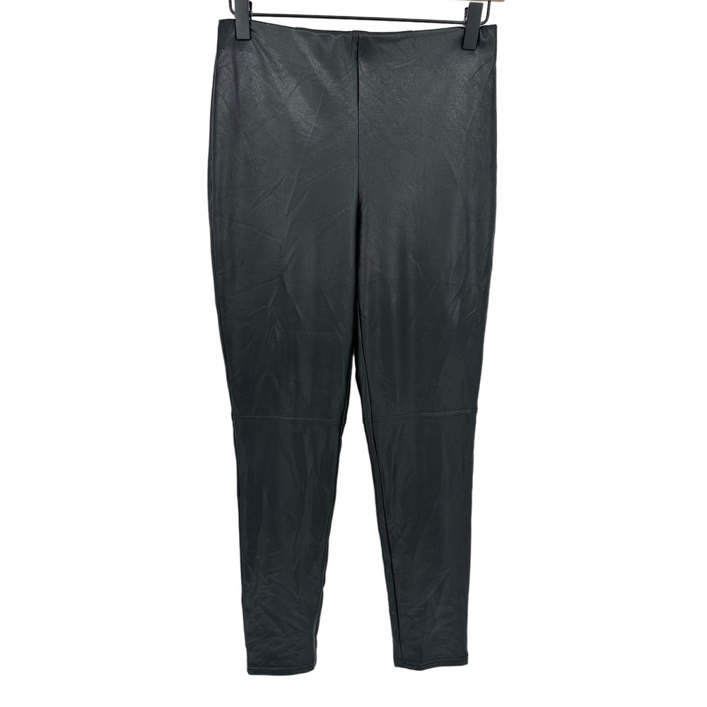Joseph Ribkoff Black Faux Leather Skinny Pants Ankle High Rise 4 EUC Hidden Zip
